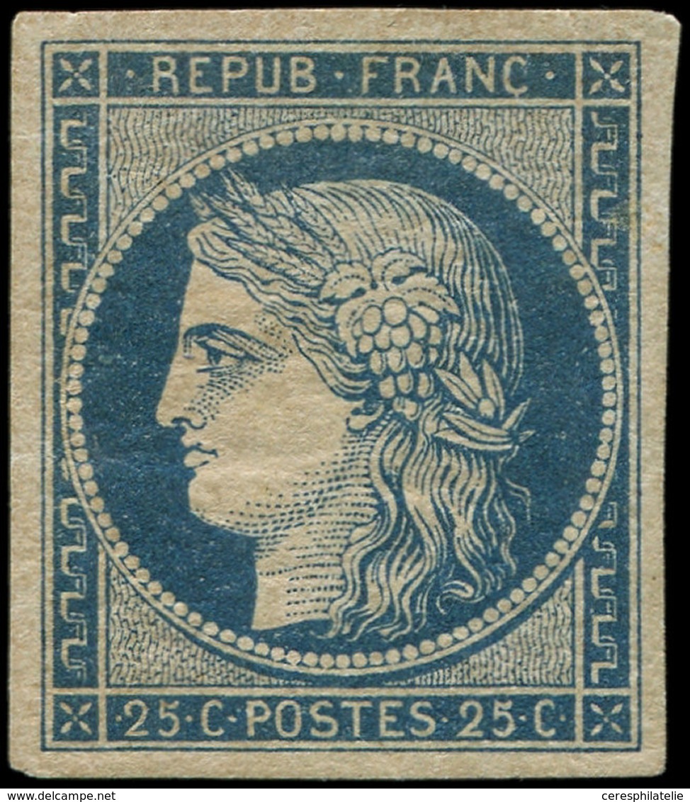 * EMISSION DE 1849 - 4a   25c. Bleu Foncé, Très Belle Gomme, Quasiment **, TTB. C - 1849-1850 Cérès