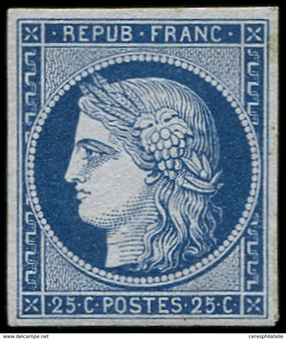 * EMISSION DE 1849 - 4a   25c. Bleu Foncé, Gomme Marbrée, Sinon TB. C - 1849-1850 Ceres