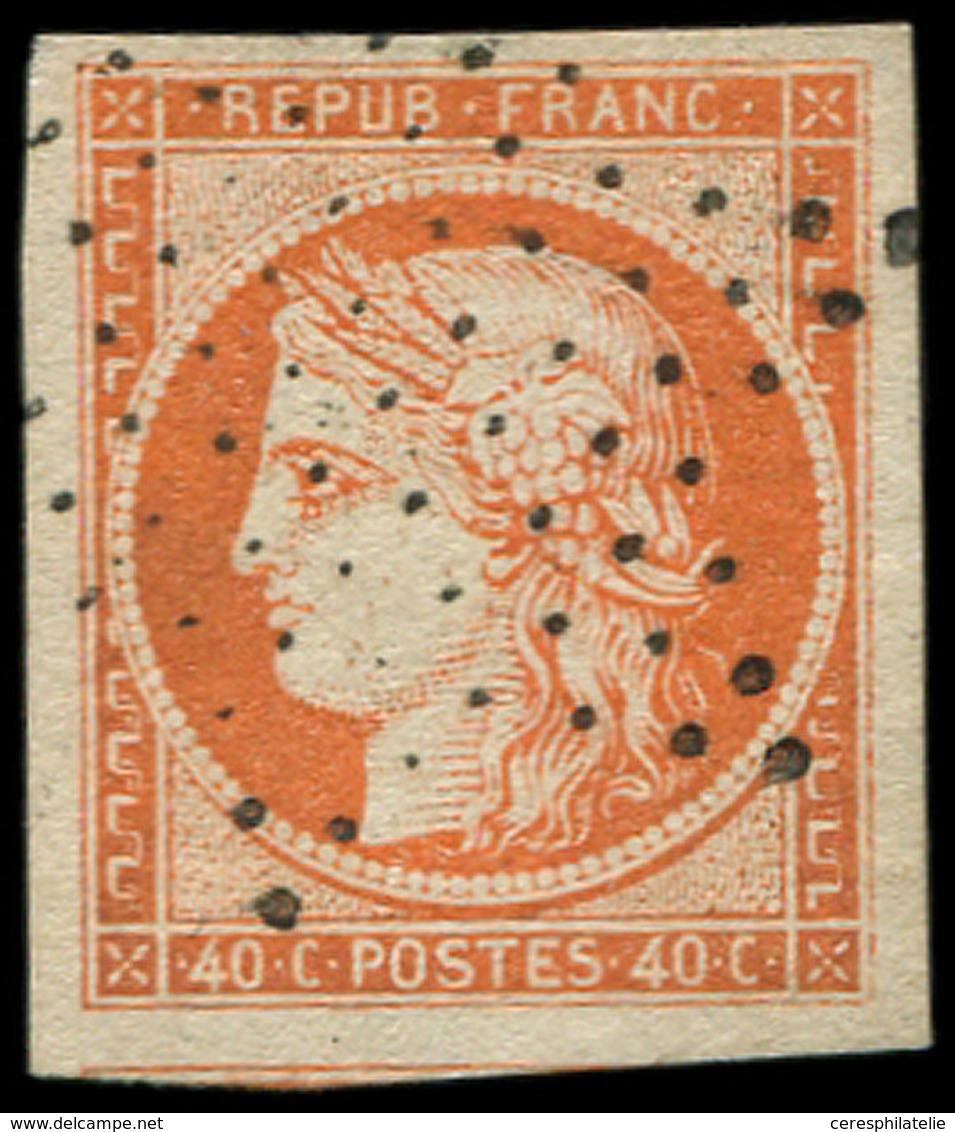 EMISSION DE 1849 - 5    40c. Orange, Obl. ETOILE, Marges énormes, Superbe. C - 1849-1850 Cérès