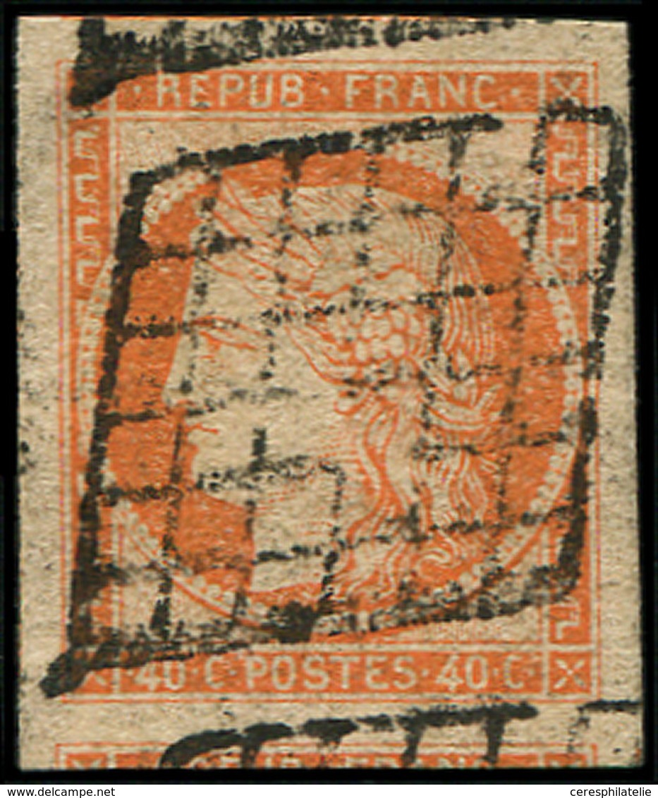 EMISSION DE 1849 - 5    40c. Orange, Marges énormes, Voisin En Bas, Oblitéré, TB - 1849-1850 Ceres