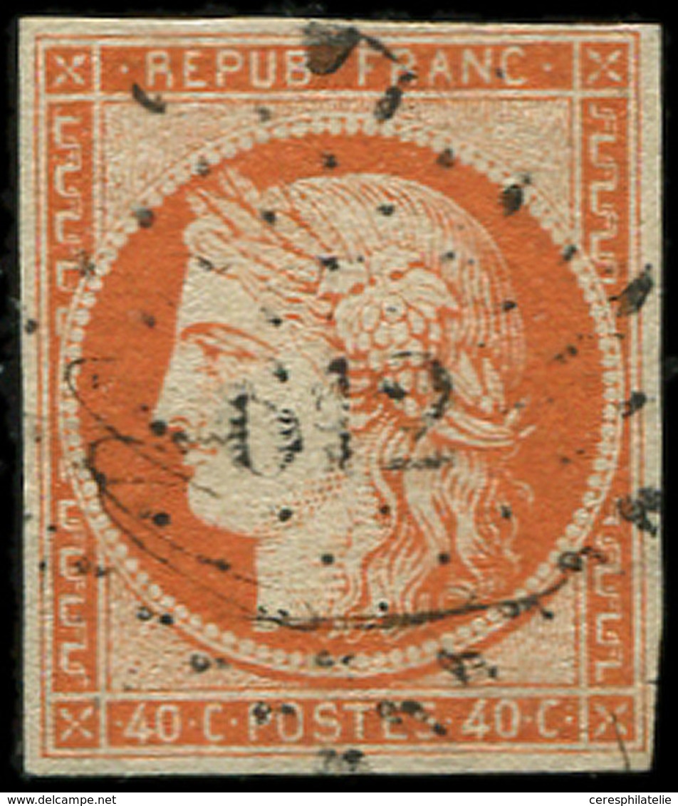 EMISSION DE 1849 - 5    40c. Orange, Oblitéré PC 612, TB. C - 1849-1850 Cérès