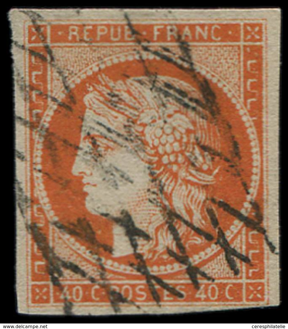 EMISSION DE 1849 - 5a   40c. Orange Vif, Oblitéré GRILLE SANS FIN, TTB - 1849-1850 Ceres