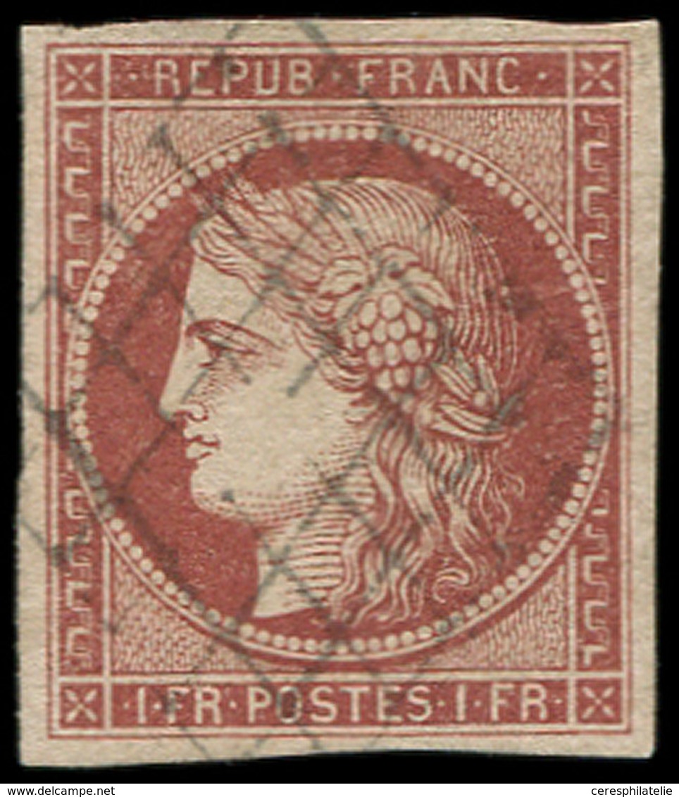 EMISSION DE 1849 - 6A    1f. Rouge-brun, Obl. GRILLE, TB. Br - 1849-1850 Ceres