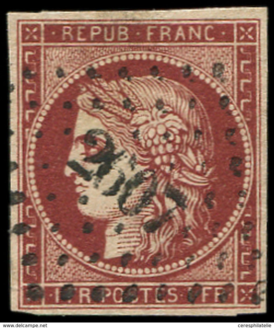 EMISSION DE 1849 - 6B    1f. Carmin-brun, Obl. PC 2607, Nuance FONCEE Exceptionnelle, Superbe - 1849-1850 Cérès