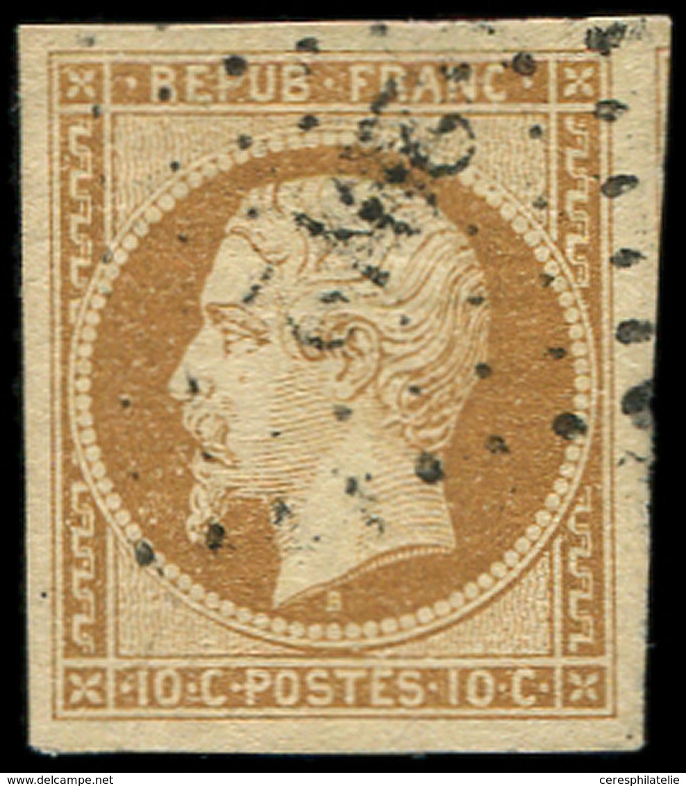 PRESIDENCE - 9    10c. Bistre-jaune, Obl. PC 2912, Belles Marges, Filet De Voisin Partiel, TTB - 1852 Louis-Napoléon