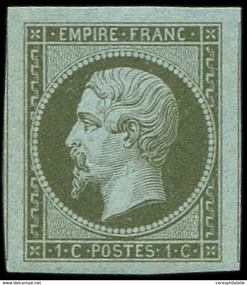 ** EMPIRE NON DENTELE - 11    1c. Olive, Marges énormes, Superbe - 1853-1860 Napoléon III.