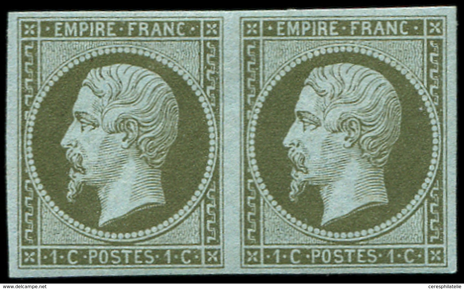 * EMPIRE NON DENTELE - 11    1c. Olive, PAIRE, Frais Et TB - 1853-1860 Napoléon III.