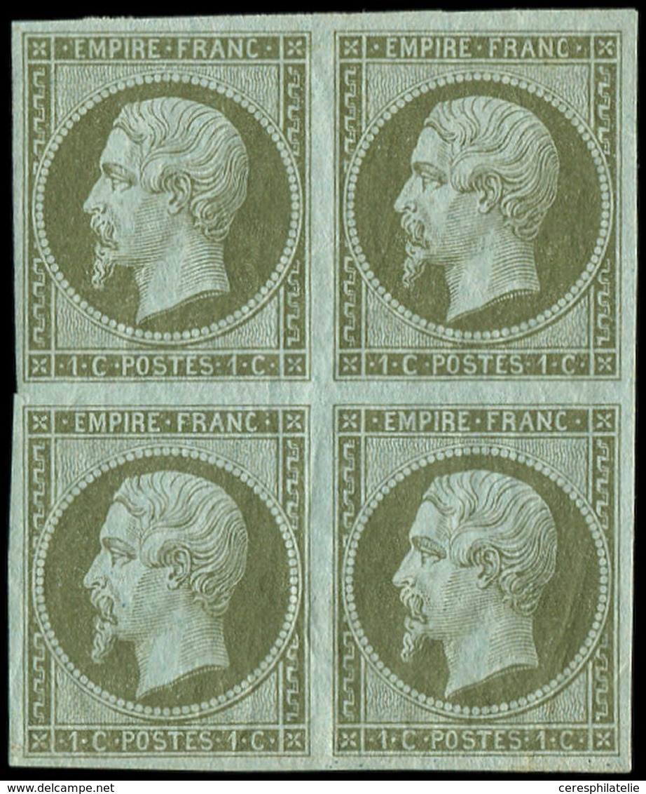 * EMPIRE NON DENTELE - 11    1c. Olive, BLOC De 4, TB - 1853-1860 Napoléon III