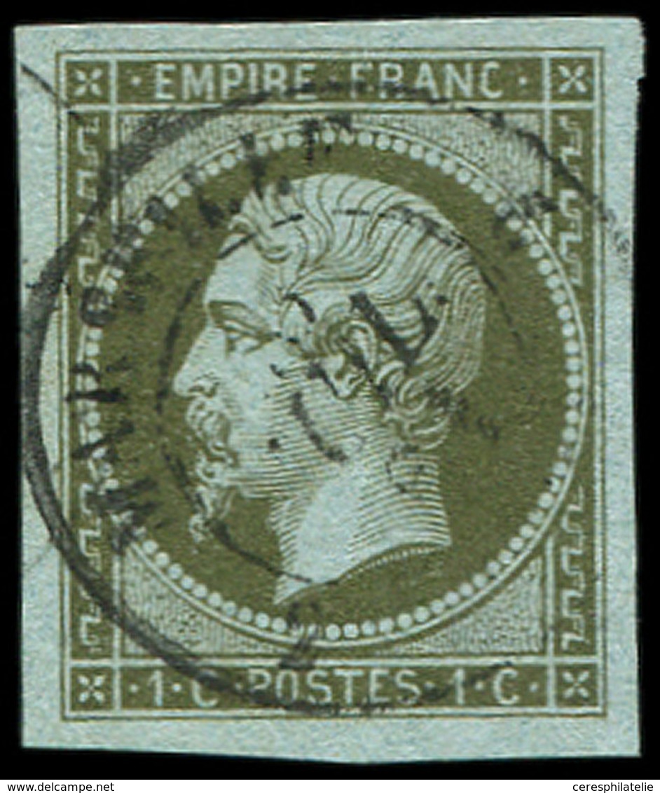 EMPIRE NON DENTELE - 11    1c. Olive, Obl. Càd T15 MARSEILLE ( )/7/61, Belles Marges, TTB - 1853-1860 Napoléon III.