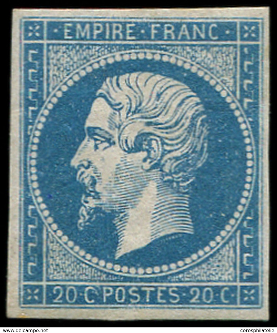 * EMPIRE NON DENTELE - 14Ac 20c. Bleu Sur Azuré, TB. Br - 1853-1860 Napoléon III