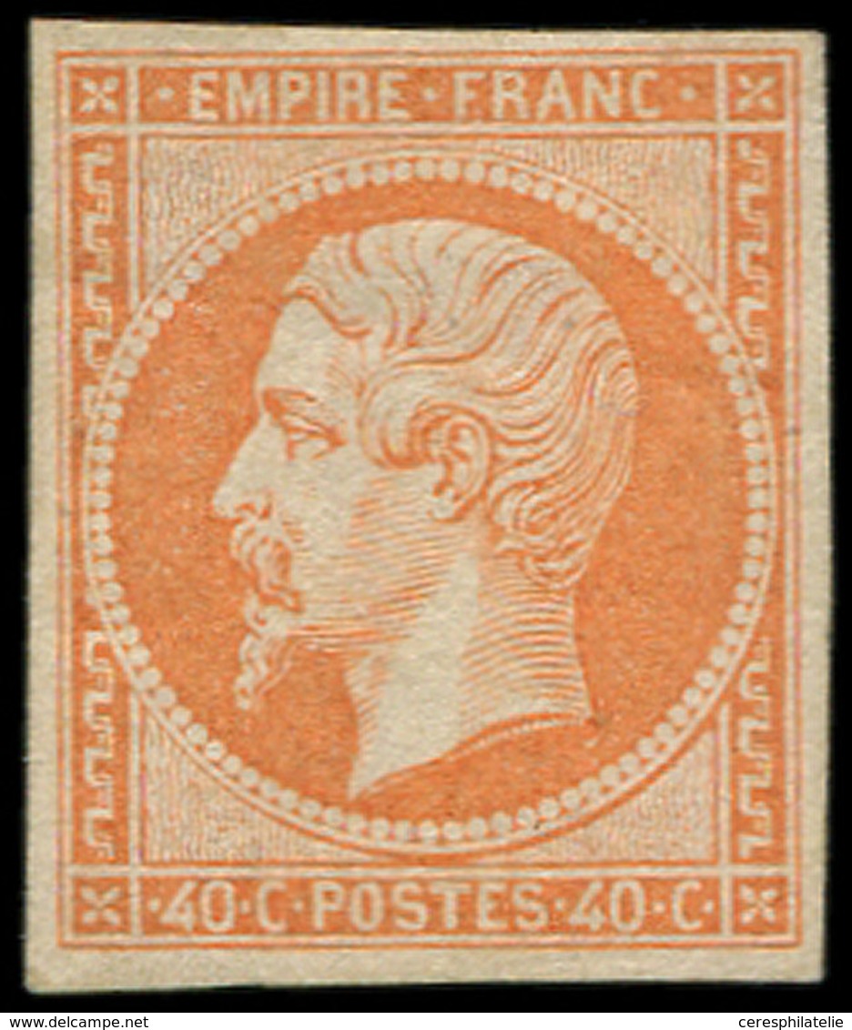 * EMPIRE NON DENTELE - 16   40c. Orange, Gomme Mate, TB. Br - 1853-1860 Napoléon III