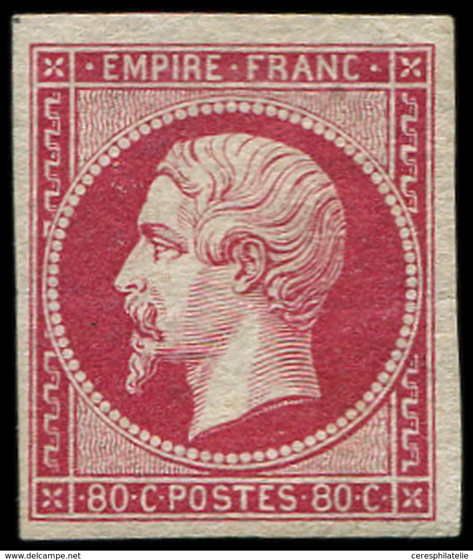 (*) EMPIRE NON DENTELE - 17B  80c. Rose, Inf. Froiss. Horizontale, Sinon Très Frais Et TB - 1853-1860 Napoléon III