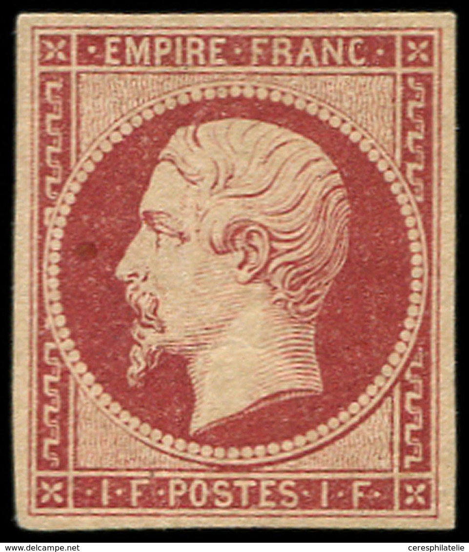 * EMPIRE NON DENTELE - 18    1f. Carmin, Petite Froiss. Verticale, Très Frais, Aspect TTB - 1853-1860 Napoléon III.