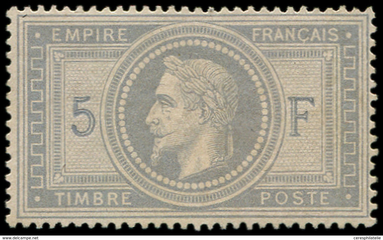 * EMPIRE LAURE - 33    5f. Violet-gris, La Gomme A Peu Souffert, Timbre Frais Et TB - 1863-1870 Napoléon III Lauré