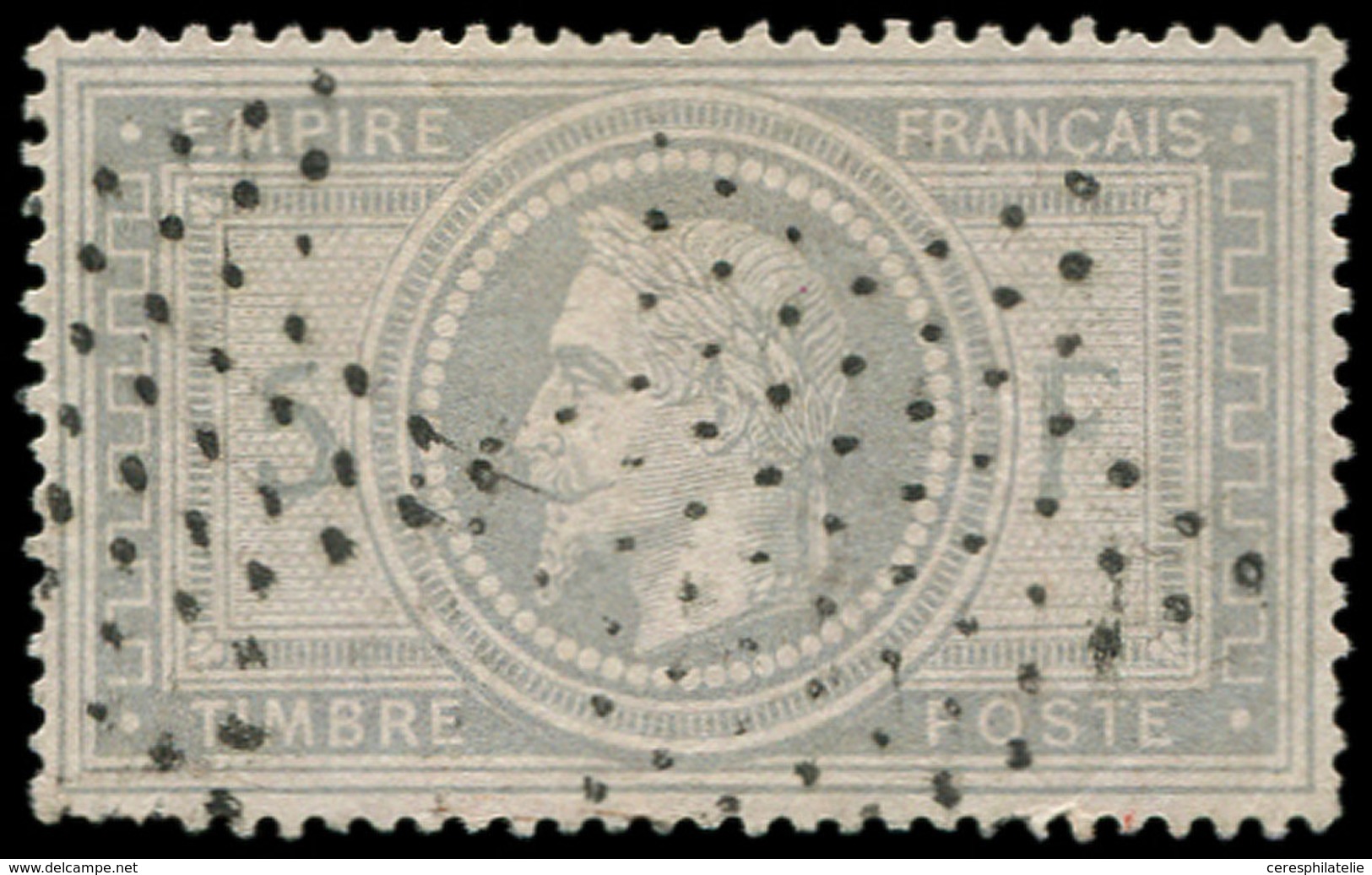 EMPIRE LAURE - 33    5f. Violet-gris, Obl. Roulettes D'Etoiles, TB - 1863-1870 Napoléon III Lauré