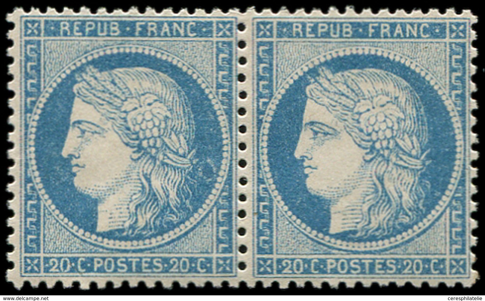 ** SIEGE DE PARIS - 37   20c. Bleu, PAIRE, Fraîcheur Postale, Superbe - 1870 Siège De Paris