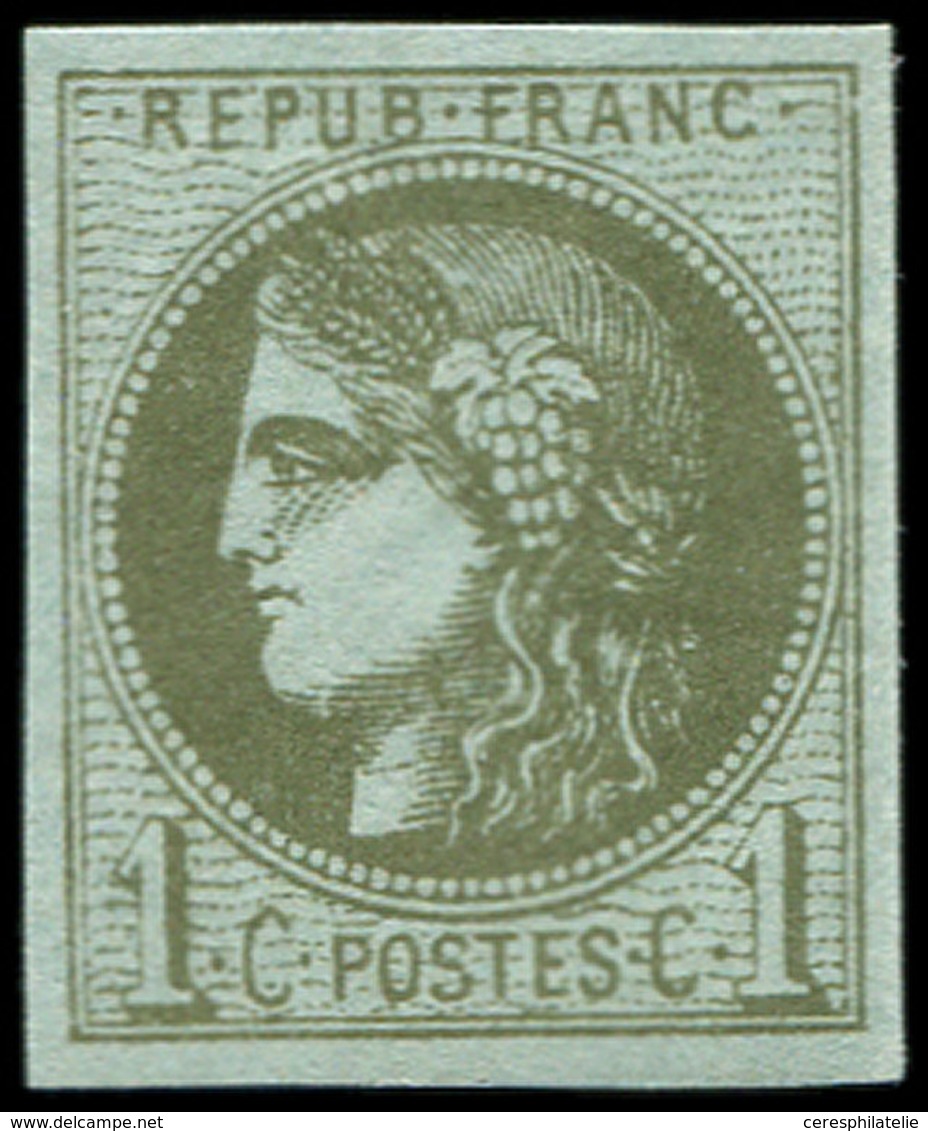 ** EMISSION DE BORDEAUX - 39C   1c. Olive, R III, TB - 1870 Emission De Bordeaux