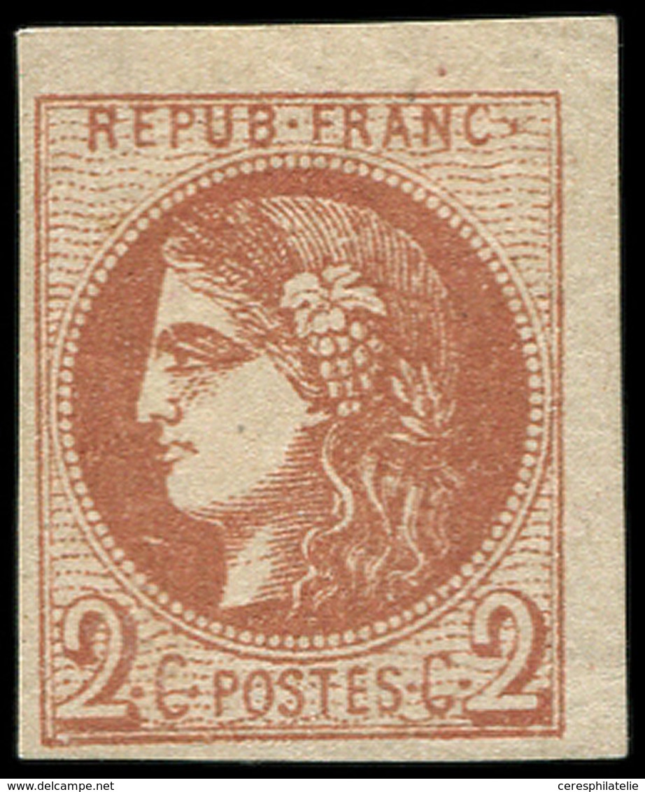 * EMISSION DE BORDEAUX - 40B   2c. Brun-rouge, R II, Gomme Mate, TB. C - 1870 Ausgabe Bordeaux