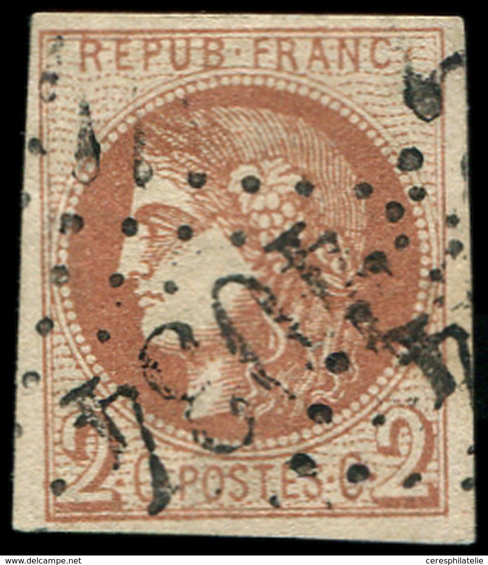 EMISSION DE BORDEAUX - 40B   2c. Brun-rouge, R II, Obl. GC 4034, TB. Br - 1870 Emission De Bordeaux