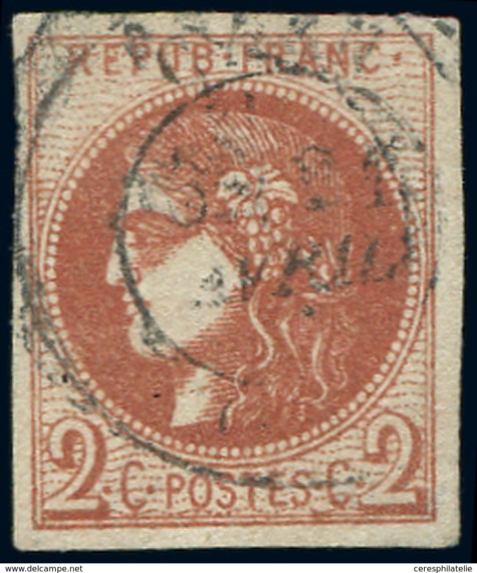EMISSION DE BORDEAUX - 40Ba  2c. ROUGE-BRIQUE, R II, Obl., TB. C - 1870 Ausgabe Bordeaux