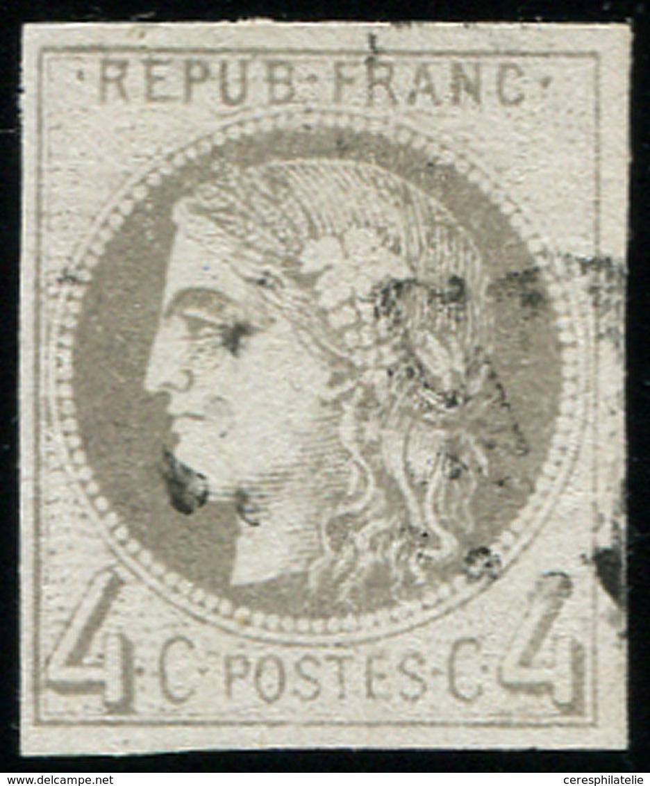 EMISSION DE BORDEAUX - 41Bd  4c. Gris Foncé, R II, Oblitéré GC, TB. Br - 1870 Ausgabe Bordeaux