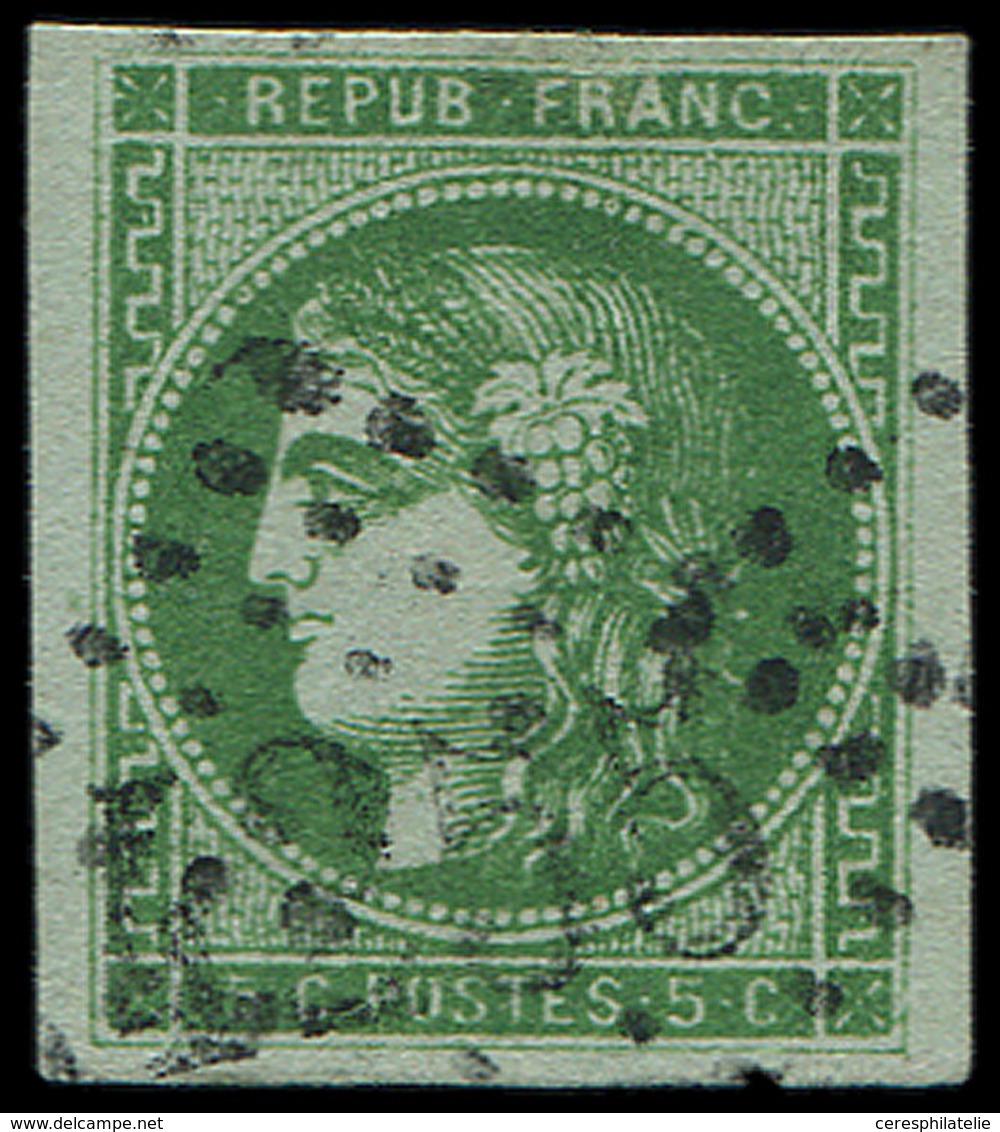 EMISSION DE BORDEAUX - 42Bh  5c. Vert, R II, Obl. GC 4255, Très Bien Margé, TTB - 1870 Ausgabe Bordeaux