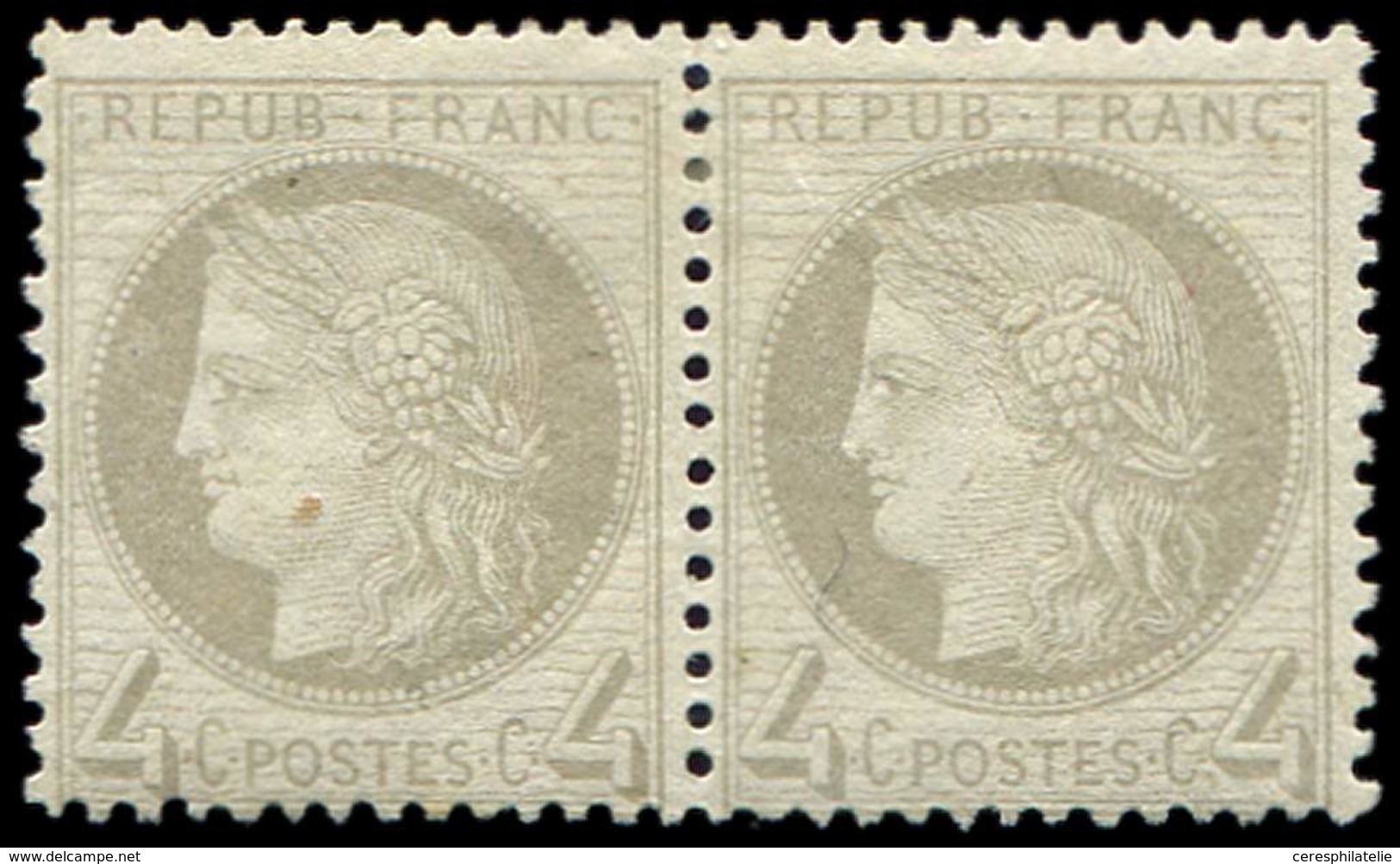 * CERES DENTELE - 52    4c. Gris, PAIRE, TB - 1871-1875 Cérès