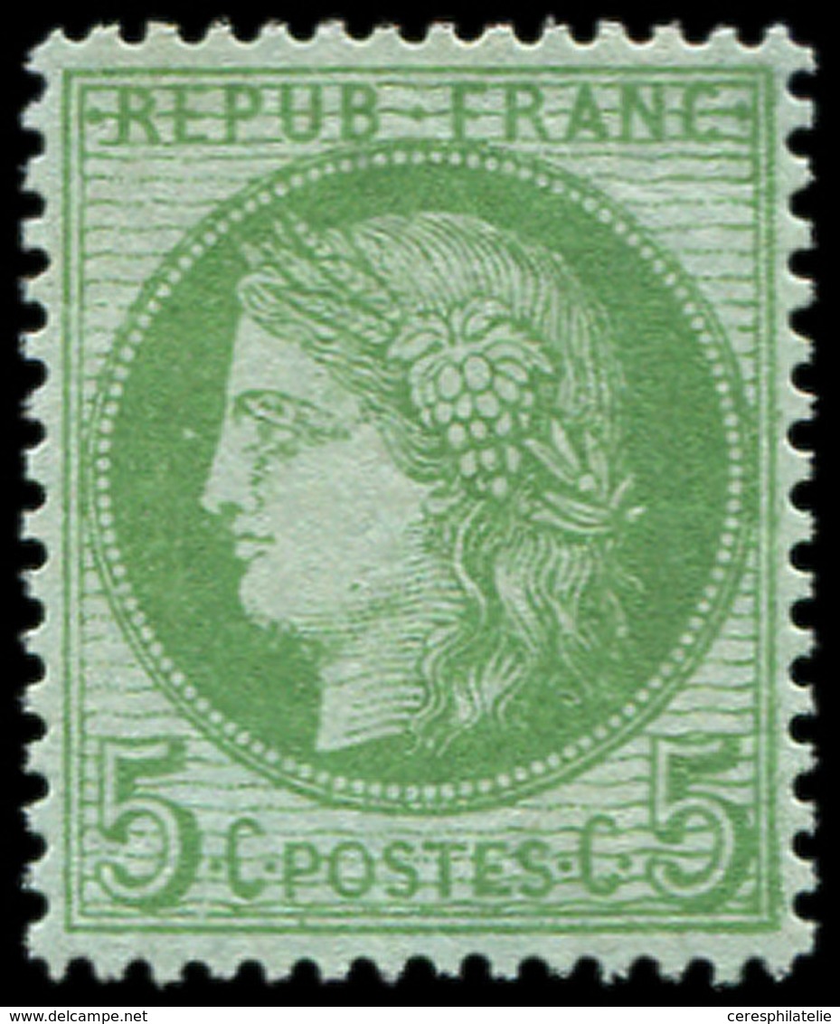 ** CERES DENTELE - 53    5c. Vert-jaune Sur Azuré, Bon Centrage, Très Frais Et TTB - 1871-1875 Cérès
