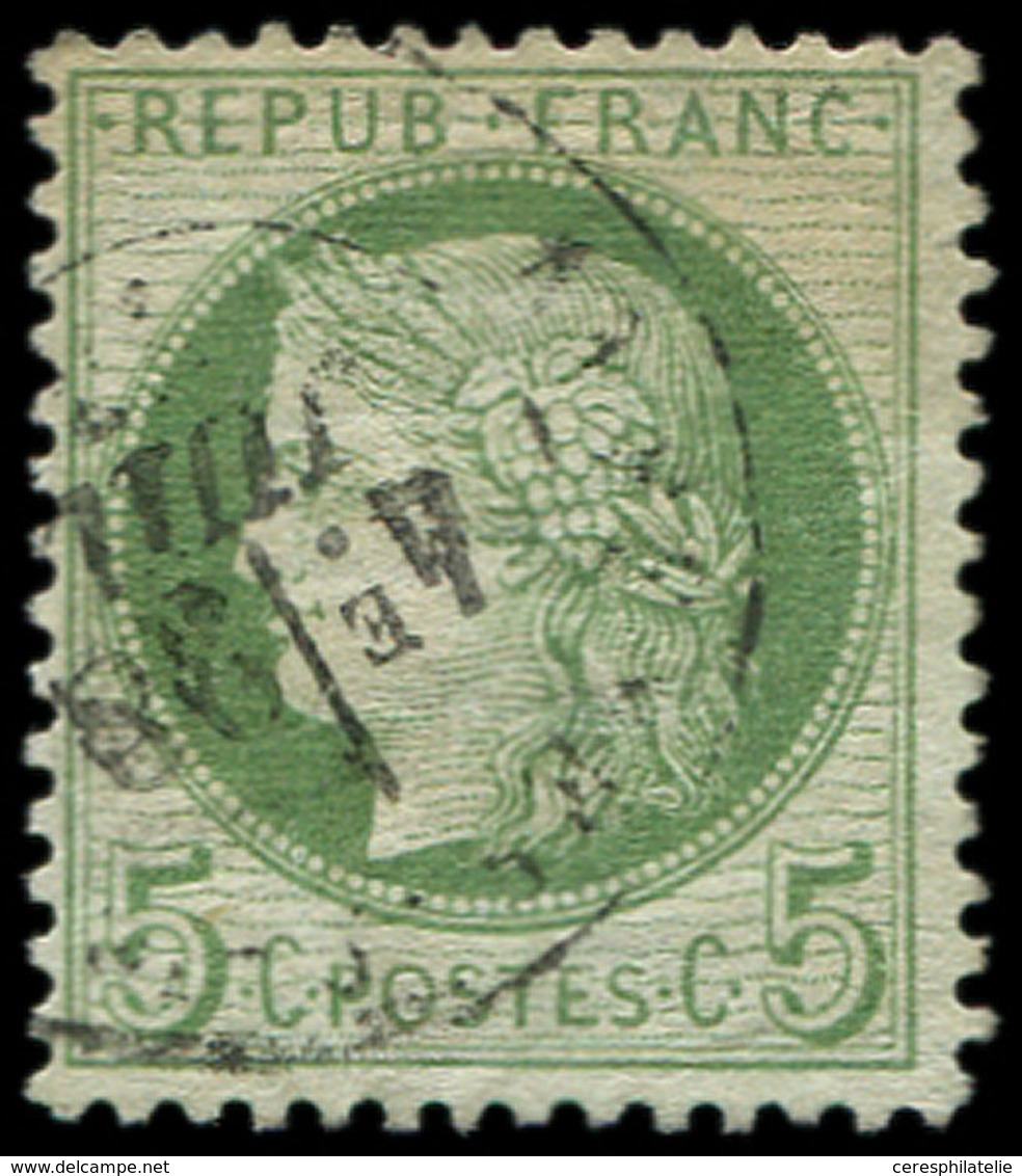 CERES DENTELE - 53e   5c. Vert-jaune, Filigrane LACROIX, Obl., TB, Certif. Calves - 1871-1875 Cérès