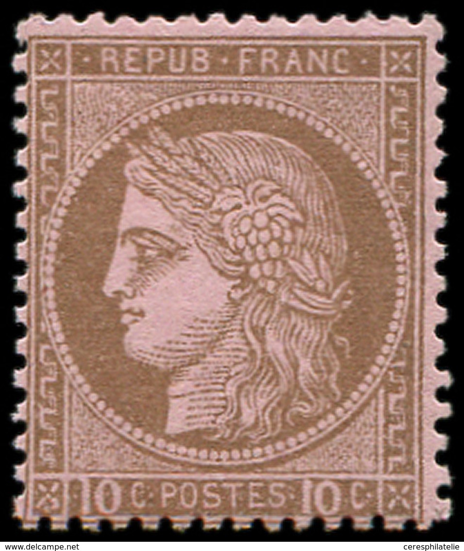 ** CERES DENTELE - 54   10c. Brun Sur Rose, Fraîcheur Postale, TTB - 1871-1875 Cérès