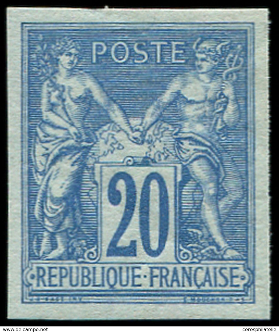 * TYPE SAGE - 73a  20c. Turquoise, NON DENTELE, Belles Marges, Frais Et TTB - 1876-1878 Sage (Type I)