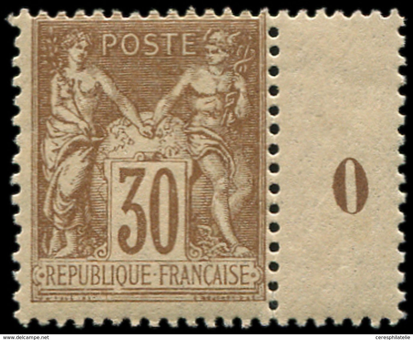 ** TYPE SAGE - 80   30c. Brun-jaune, Mill.0, TB - 1876-1878 Sage (Type I)
