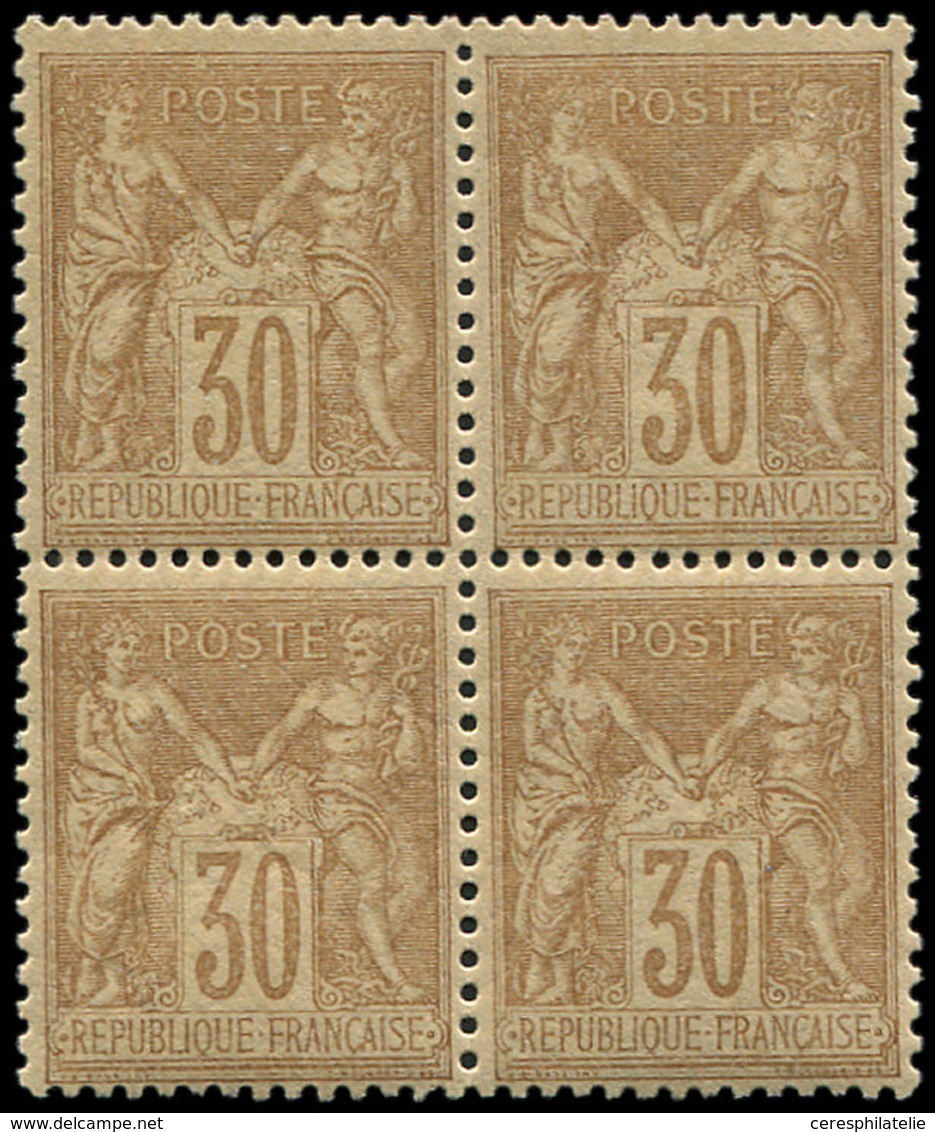 ** TYPE SAGE - 80   30c. Brun-jaune, BLOC De 4, TB - 1876-1878 Sage (Type I)