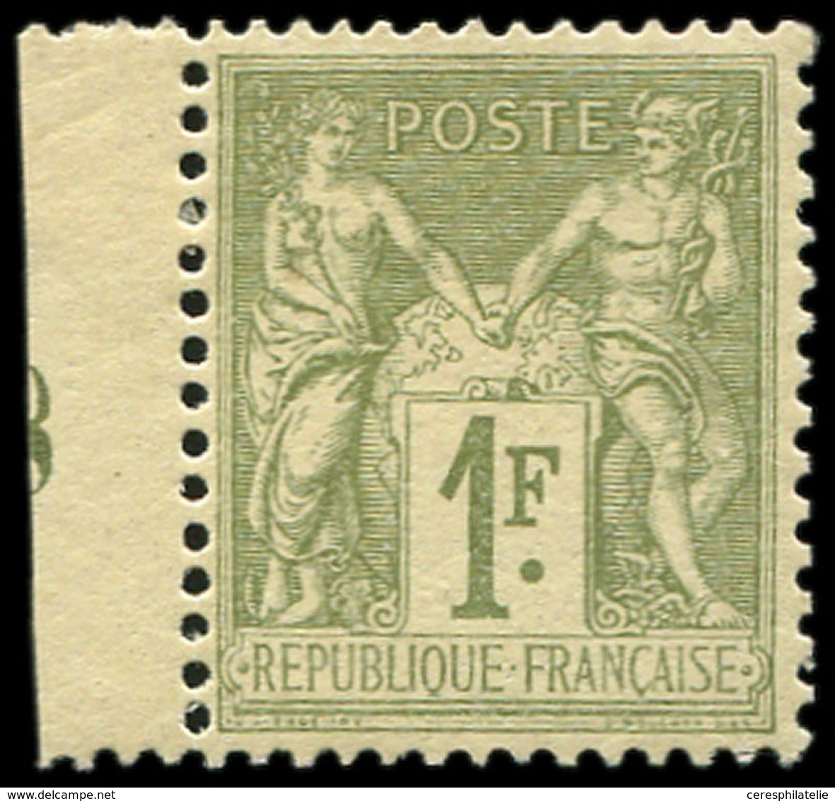 ** TYPE SAGE - 82    1f. Olive Clair, Petit Bdf, Bon Centrage, Très Frais Et TTB - 1876-1878 Sage (Type I)