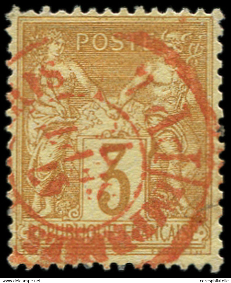 TYPE SAGE - 86    3c. Bistre-jaune, Obl. Cachet Rouge Des Imprimés, TB - 1876-1878 Sage (Type I)