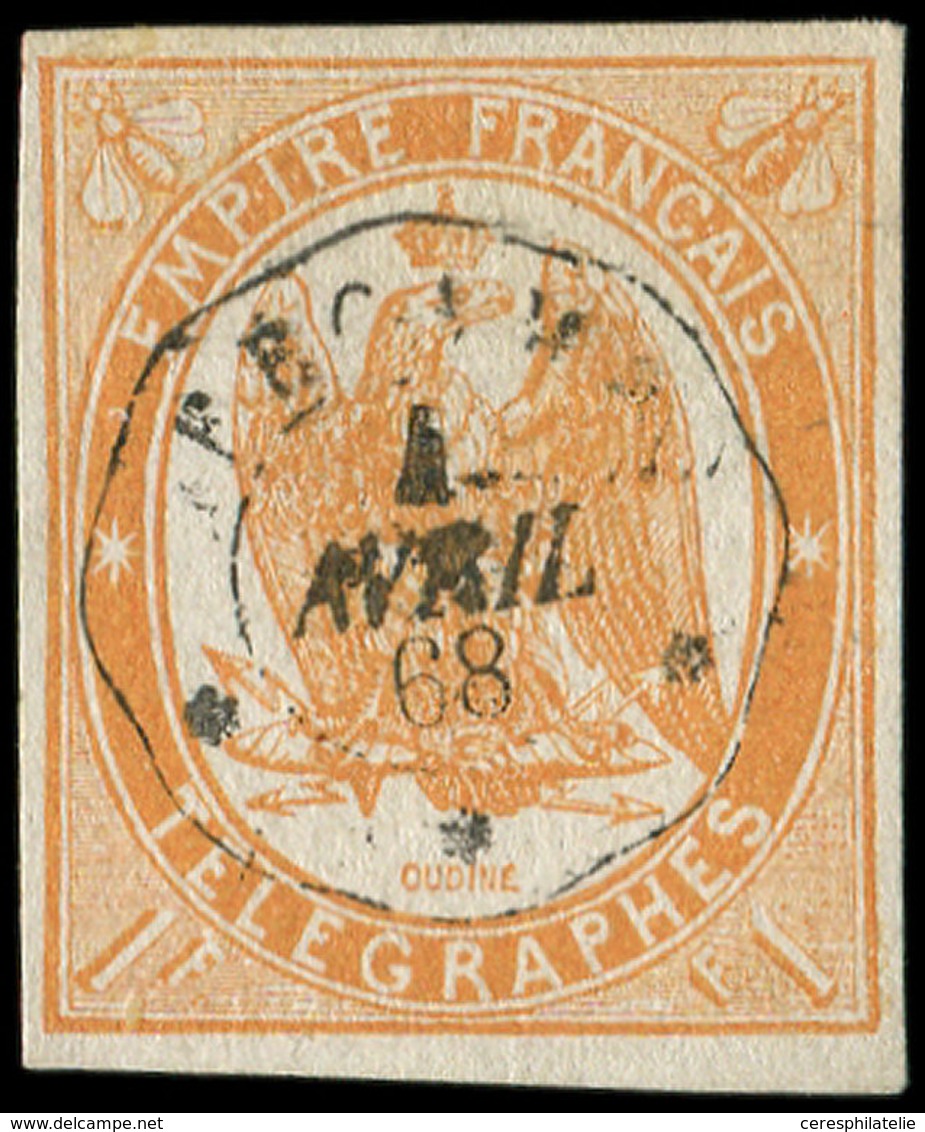 TELEGRAPHE - Télégraphe 3 : 1f. Orange, Obl. Càd FECAMP 4/4/68, TB/TTB. Br - Télégraphes Et Téléphones