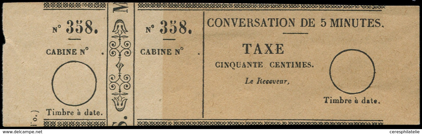 (*) TELEPHONE - Téléphone 2 : 50c. Noir Sur Bulle, TB. S - Télégraphes Et Téléphones