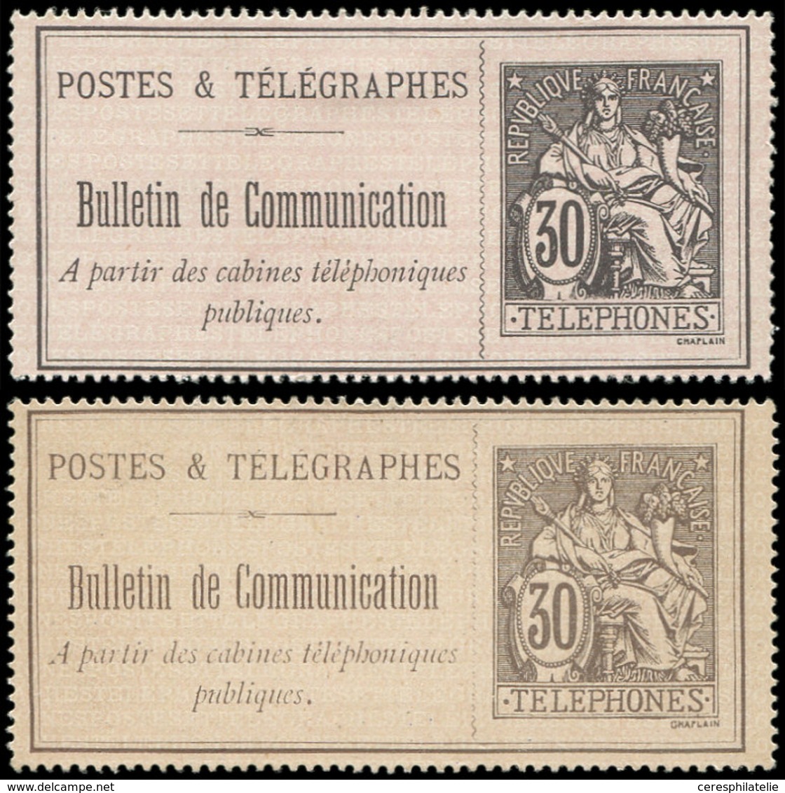 (*) TELEPHONE - Téléphone 17 : 30c. Sépia Sur Lilas, 2 Nuances Extrêmes, TB - Télégraphes Et Téléphones