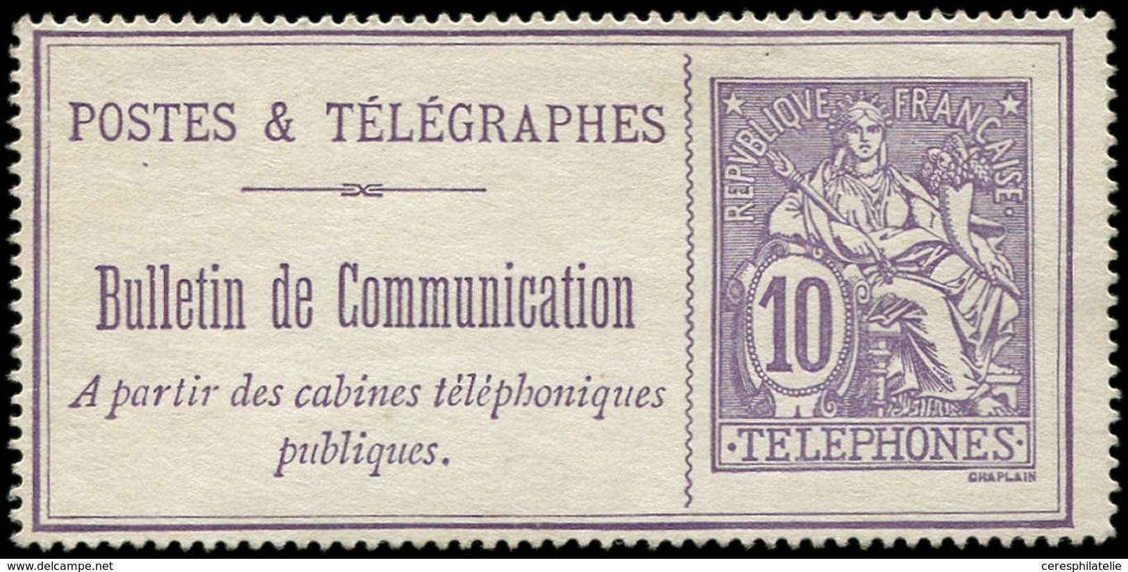 (*) TELEPHONE - Téléphone 22 : 10c. Violet, TB - Télégraphes Et Téléphones