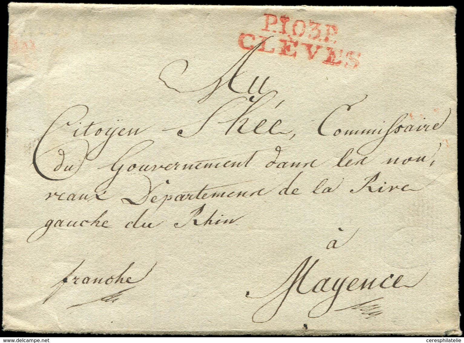 Let DEPARTEMENTS CONQUIS - 103/Roër MP ROUGE P.103.P./CLEVES Sur LAC De 1800, TB - 1792-1815: Départements Conquis