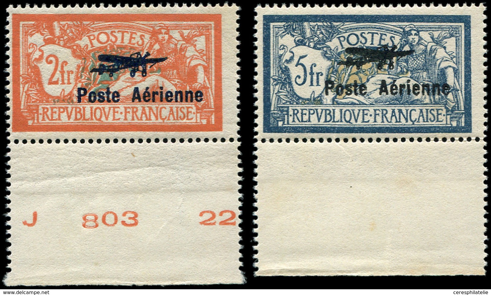 ** POSTE AERIENNE - 1/2 2f. Et 5f, Bdf, Bon Centrage, TTB - 1927-1959 Neufs