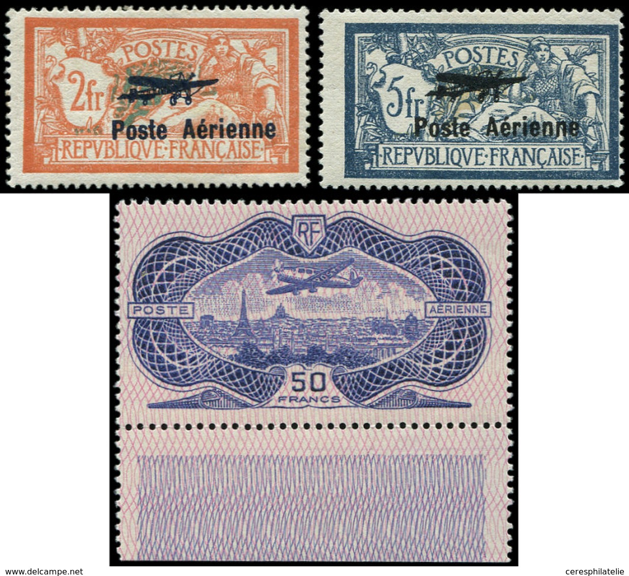 * POSTE AERIENNE - 1/2 Et 15 : Salon De Marseille Et 50f. Burelé Bdf, TB - 1927-1959 Neufs