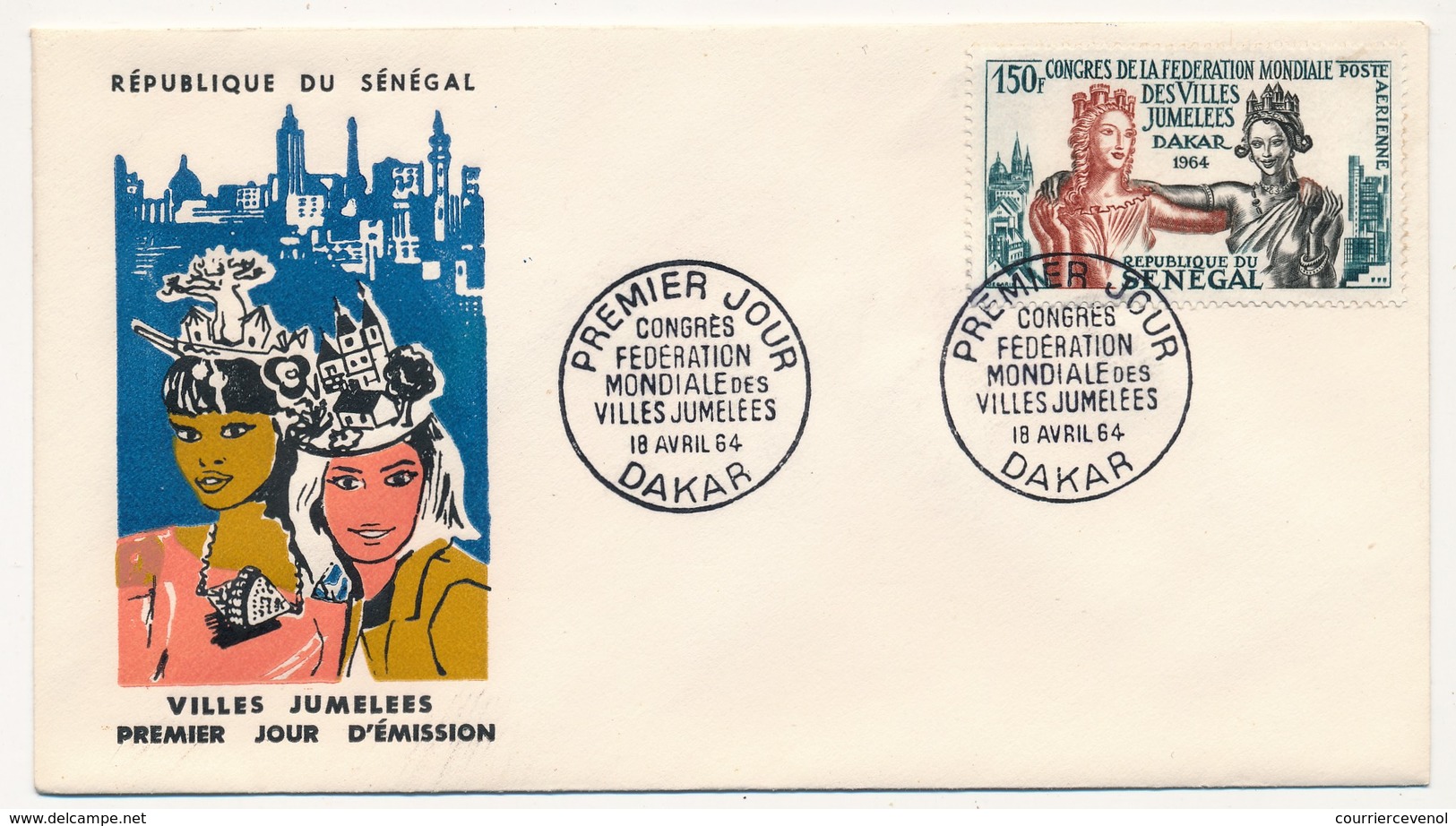 SENEGAL => FDC - Congrès De La Fédération Des Villes Jumelées - 18 Avril1964 - Dakar - Senegal (1960-...)