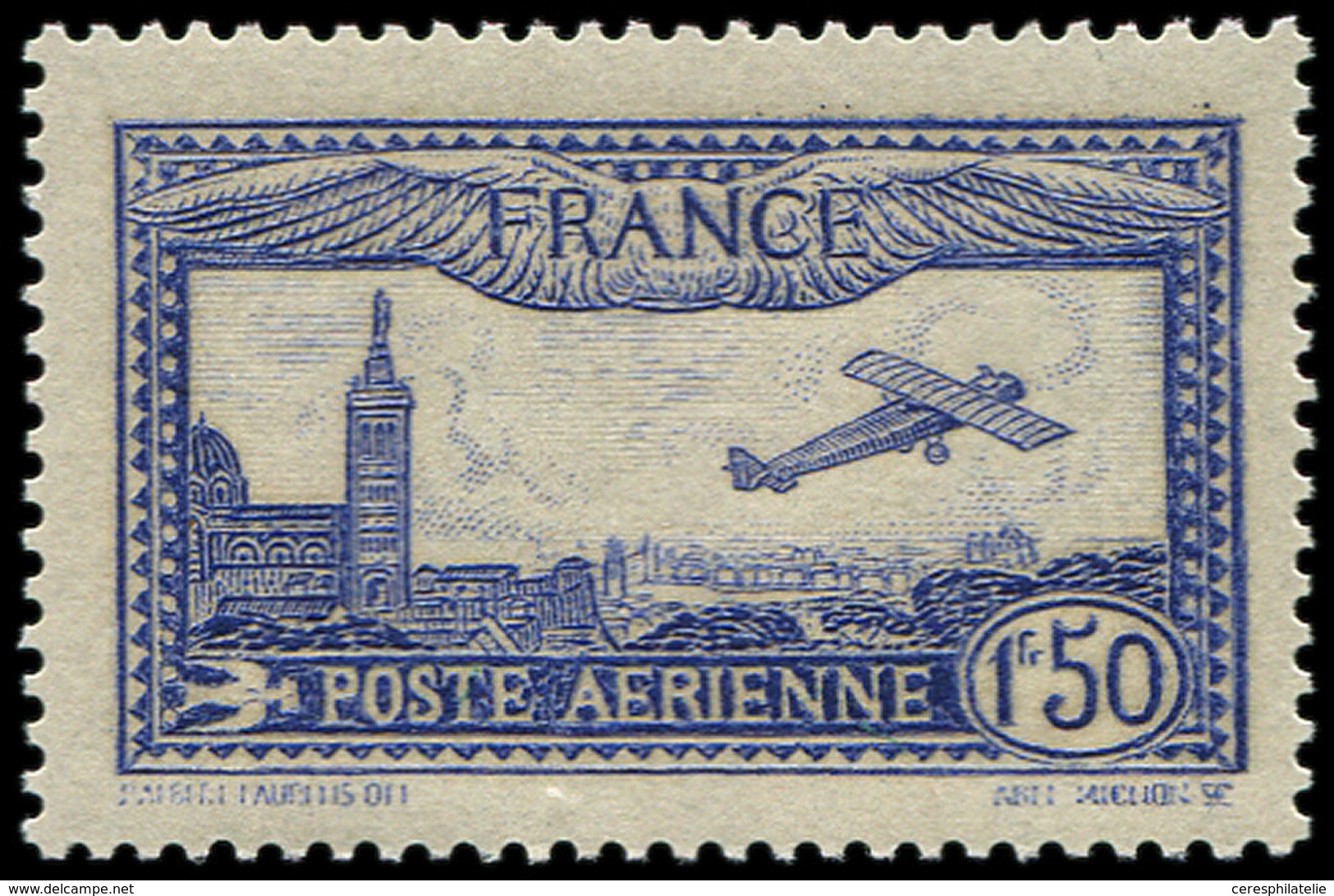 ** POSTE AERIENNE - 6b  Vue De Marseille, 1f.50 Outremer VIF, TB. C - 1927-1959 Ungebraucht