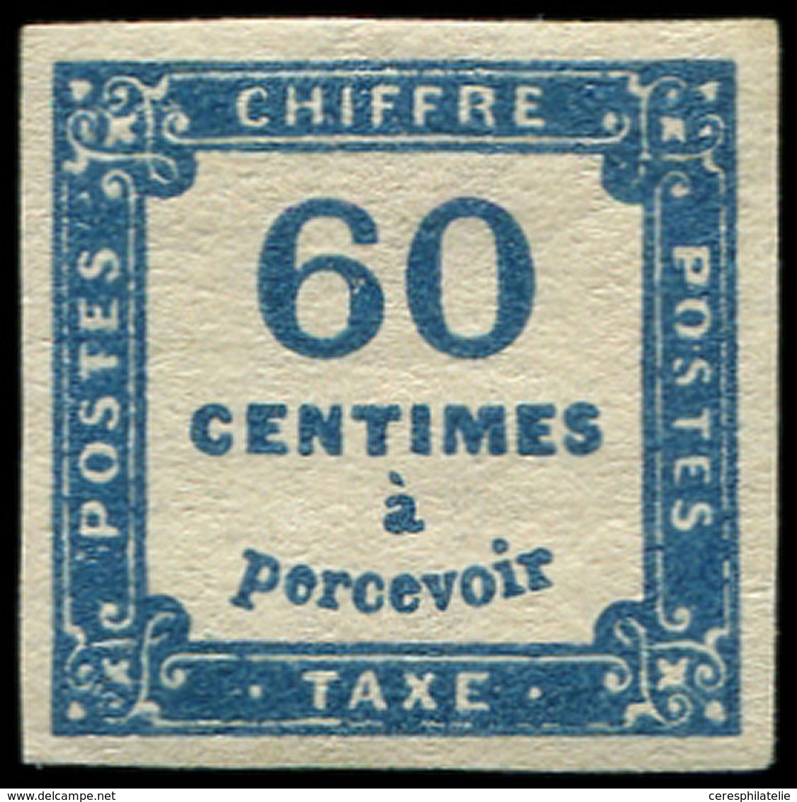 (*) TAXE - 9a  60c. Bleu Très Foncé, TB - 1859-1959 Lettres & Documents
