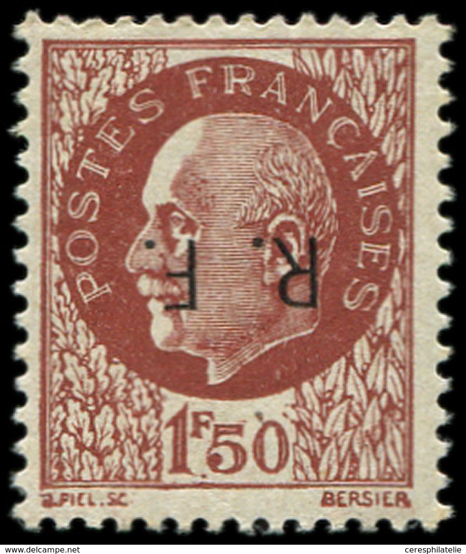 * TIMBRES DE LIBERATION - BORDEAUX 6b : 1f50 Brun-rouge, T I, Surcharge RENVERSEE, TB - Befreiung