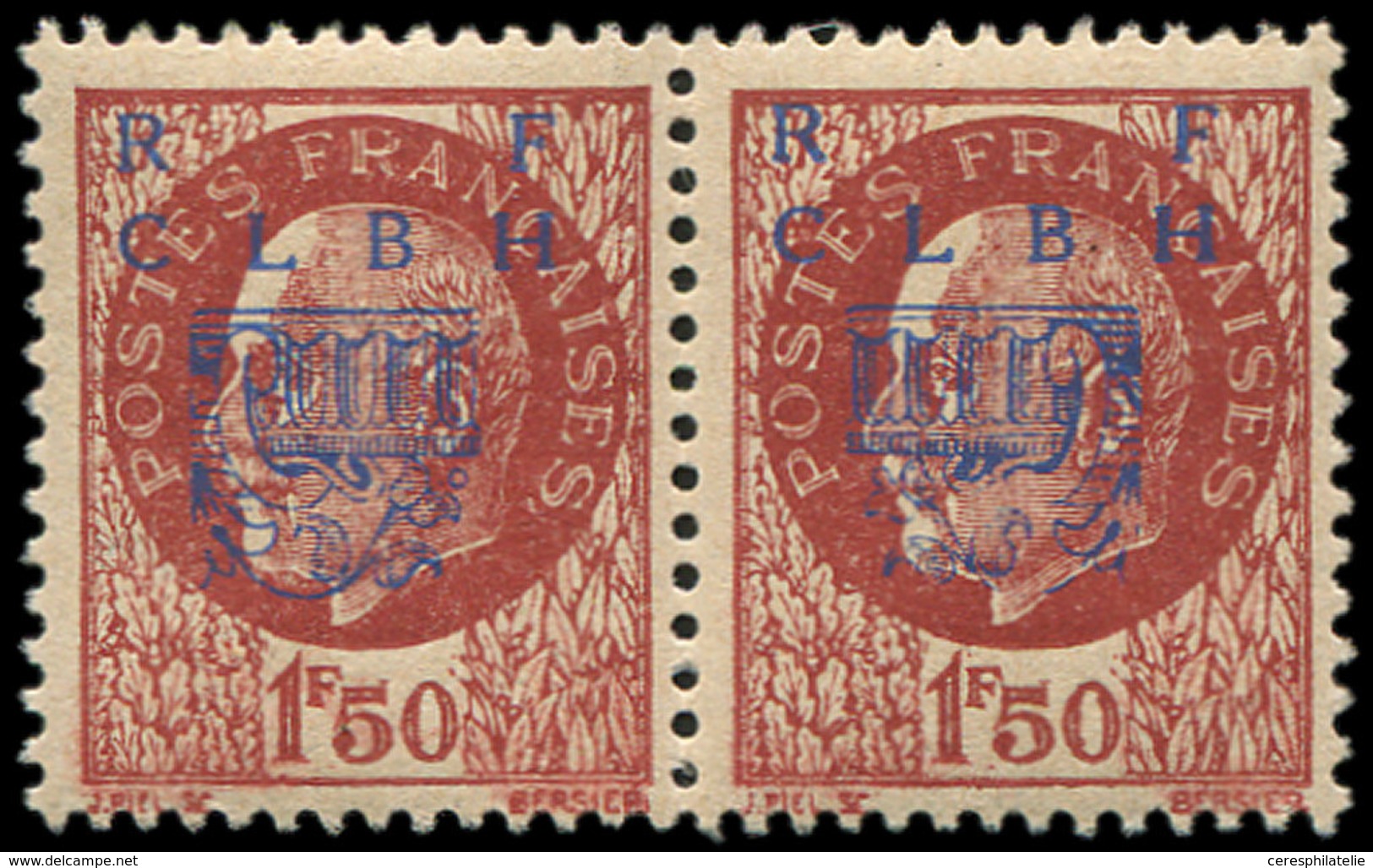 ** TIMBRES DE LIBERATION - DECAZEVILLE 6 : 1f50 Brun-rouge, T I Tenant à T II, TB, Signé Mayer - Befreiung