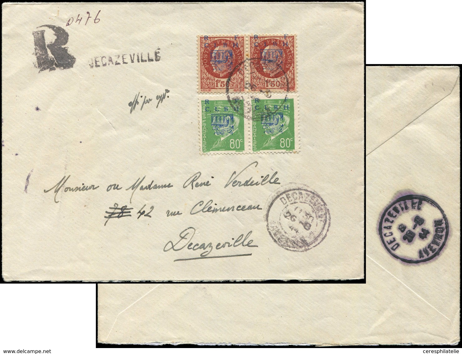 Let TIMBRES DE LIBERATION - DECAZEVILLE 6 : 1f50 Brun PAIRE Et N°12 80c. Vert PAIRE, NON EMIS, Tous T II, Obl. Càd 26/8/ - Libération