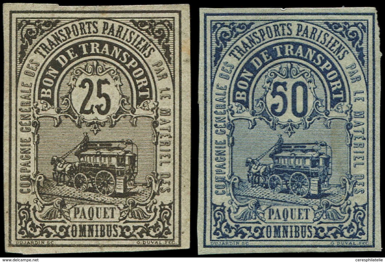 (*) COLIS POSTAUX DE PARIS -  1/2 : 25c. Noir Et 50c. Bleu, Omnibus, TB - Autres & Non Classés