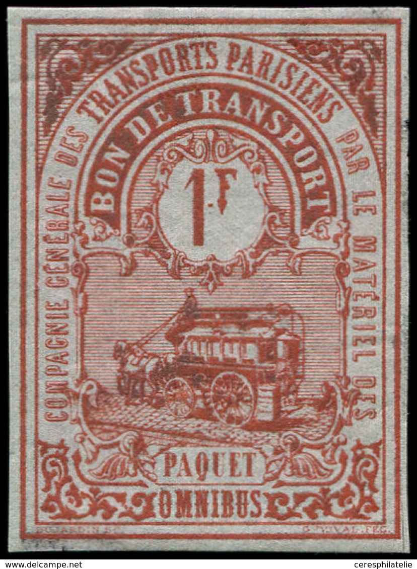 * COLIS POSTAUX DE PARIS -  4 : 1f. Vermillon, Omnibus, Non Signalé En Neuf, Infime Ch., RR Et TB - Autres & Non Classés